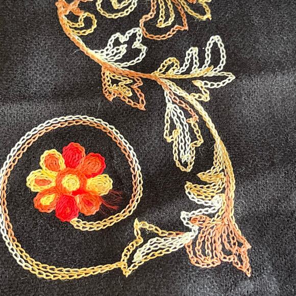 Matices Scares scarfs Floral print Fringes Boho Hippie Embroidered Beaded OS - Picture 4 of 8